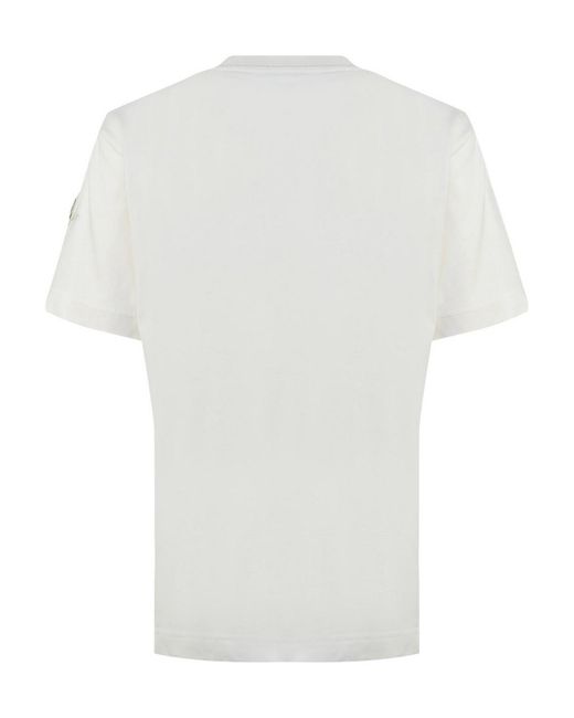 Moncler White T-Shirt With Sequin Logo