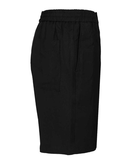 AMI Black Ami Shorts With Elasticated Waist for men