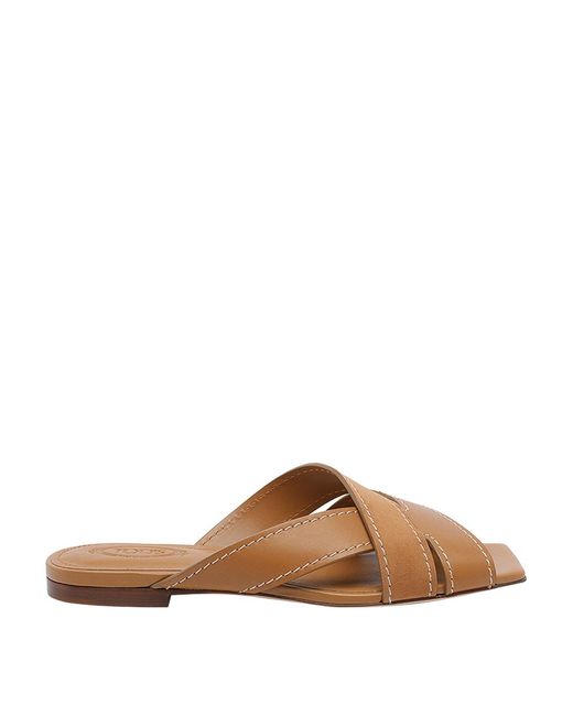 Tod's Brown Leather Sandals