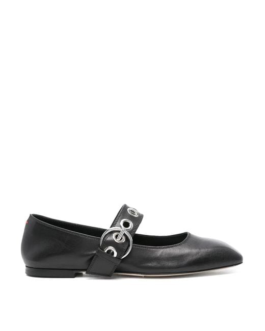 Aeyde Black Uma Eyelet Nappa Leather
