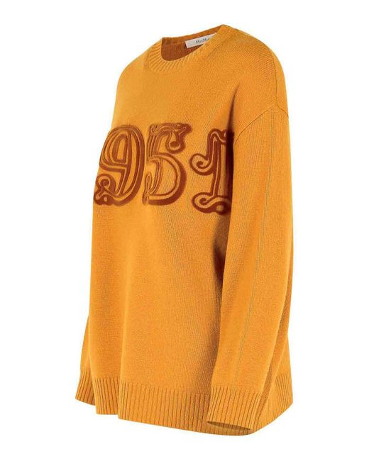 Max Mara Orange Fido Wool Blend T-Shirt