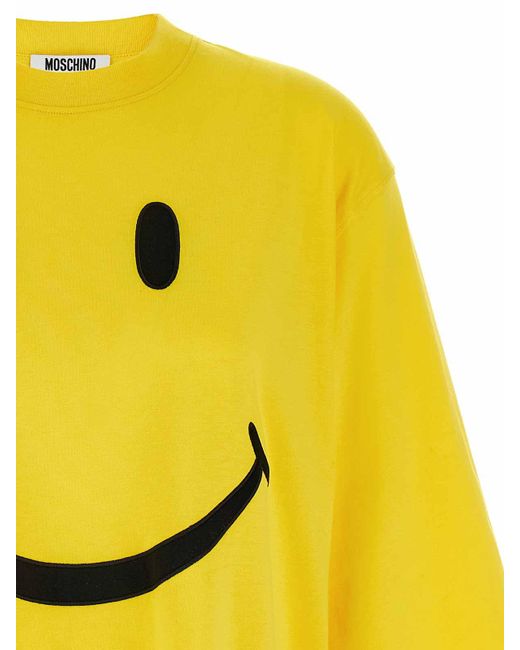 Moschino Yellow Cotton Smile T-Shirt