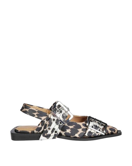 Ganni White Buckle Satin Print