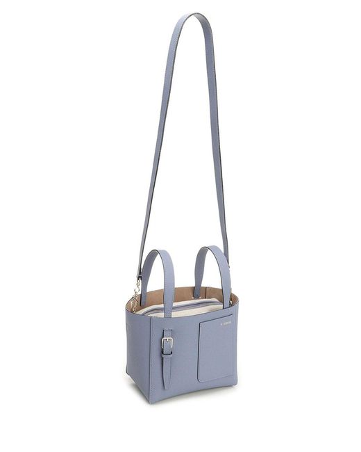 Borsa A Tracolla Micro Secchiello di Valextra in Blue