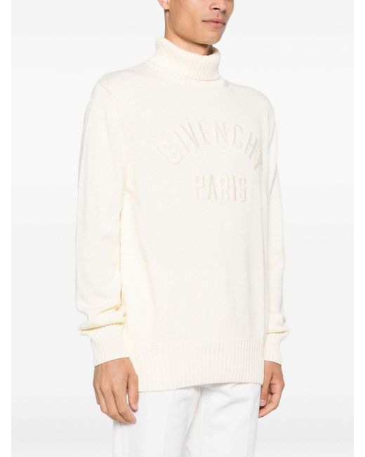 Givenchy White Paris Sweater With A High Neck for men