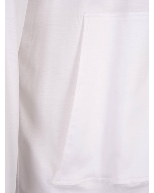 Kiton White Umbi-Sweatshirt W/Hood for men