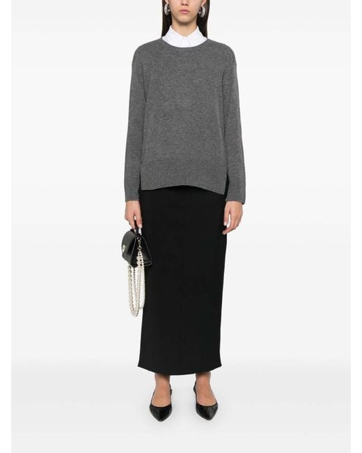 Be You Gray Cashmere Crewneck Sweater