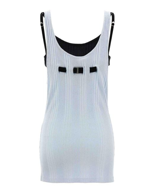 The Attico Blue Logo Ribbed Top
