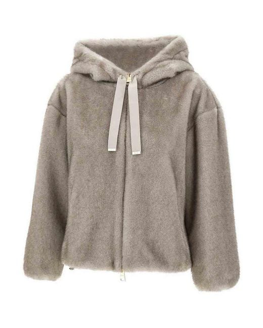 Herno Gray Tailored Coat With Classic Silhouette