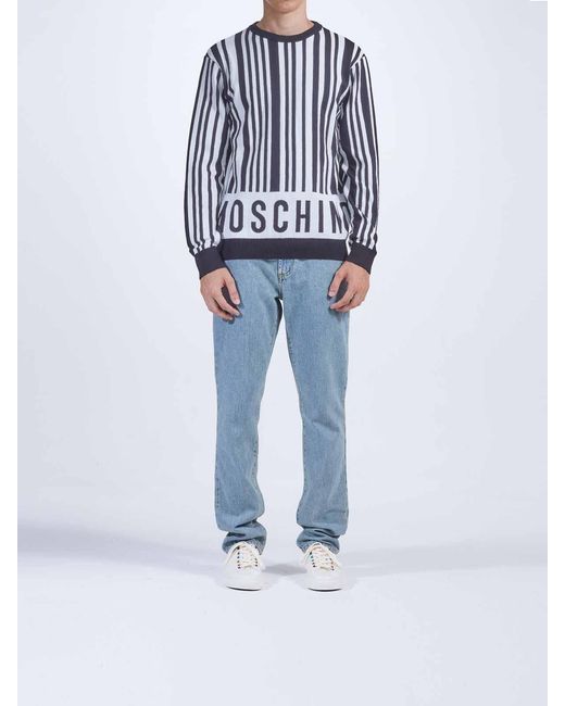 Moschino Black Heritage Barcode Jumper for men