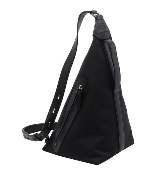 Tod's Black Tech One Shoulder Backpack for men