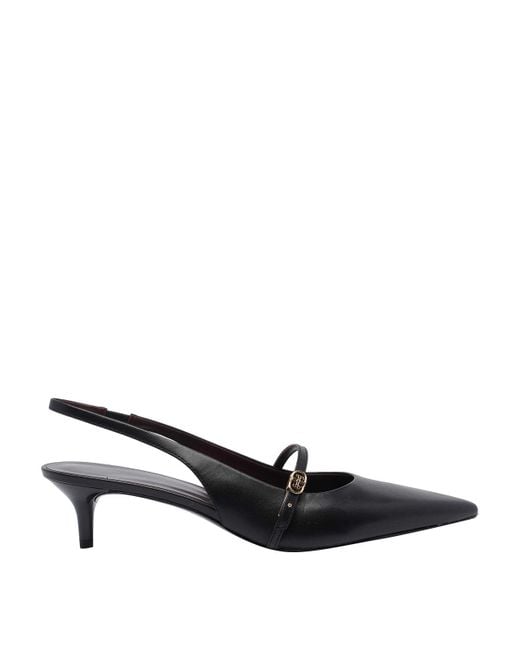 Tory Burch Black Double T Buckle Slingback