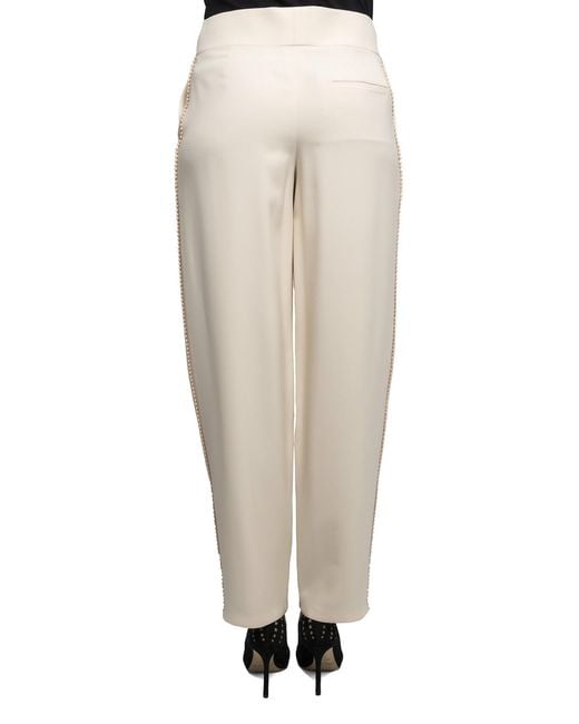 Chloé Natural Pompom Detail Cady Trousers