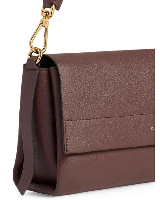 Coccinelle Brown Handbag Double Grainy Leather
