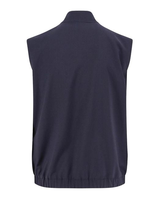 Dolce & Gabbana Blue Wool Blend Sleeveless Jacket for men