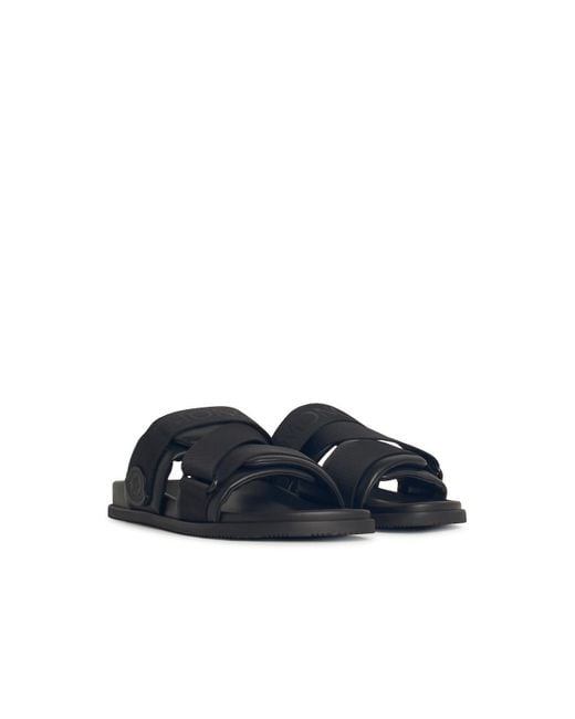 Moncler Blue Leather Blend Sandals for men