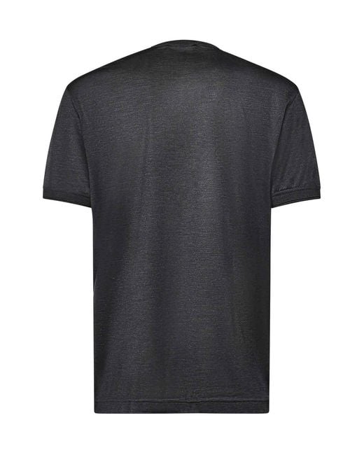 Dolce & Gabbana Black Silk T-Shirt for men