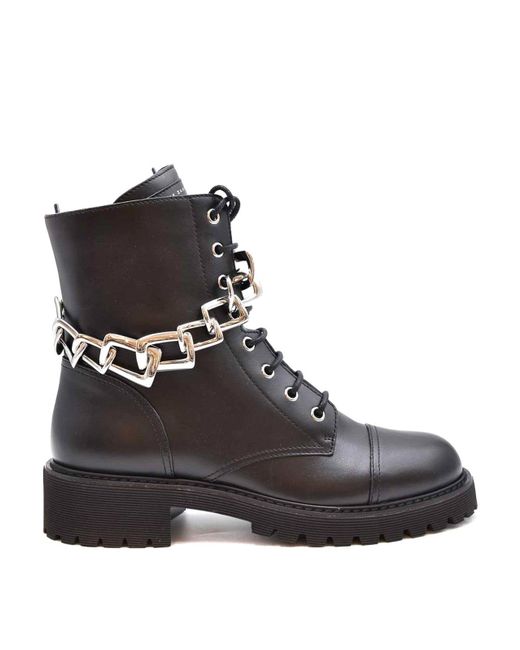 Giuseppe Zanotti Black Chain Ankle Boots