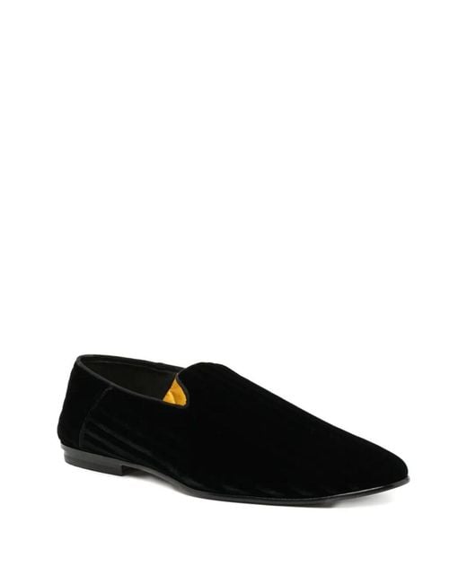 Tom Ford Black Stripes Velvet Formal Loafer for men