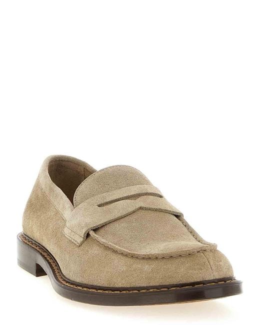 Doucal's Brown Suede Loafers for men