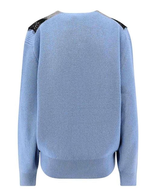 Stella McCartney Blue Miracle Lace Wool Shirt Miracle Lace
