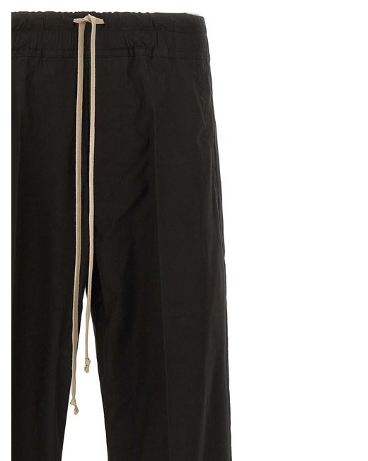 Rick Owens Black Dietrich Drawstring Pants for men
