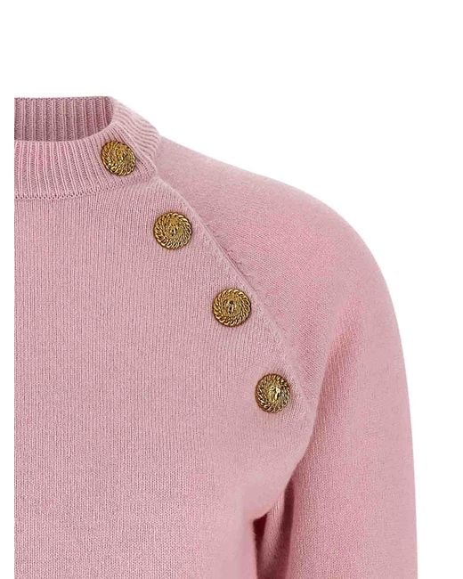 Balmain Pink Cashmere Sweater