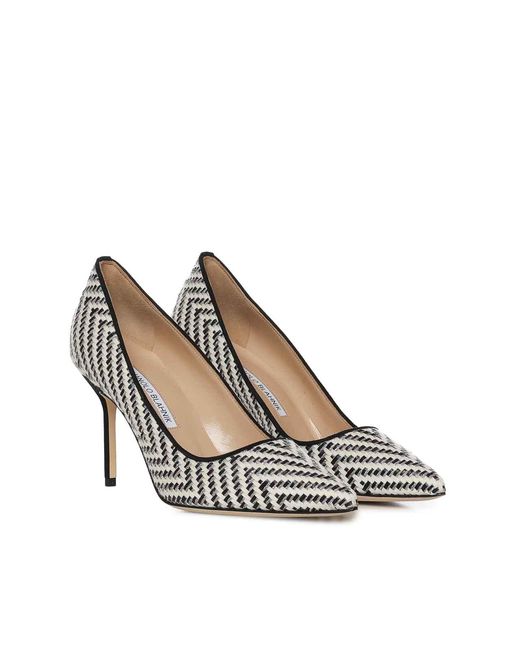 Manolo Blahnik Metallic Bb Pointed Toe Pumps