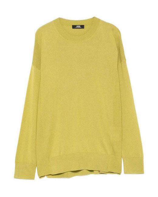 Alpha Studio Yellow Crew Neck Sweater