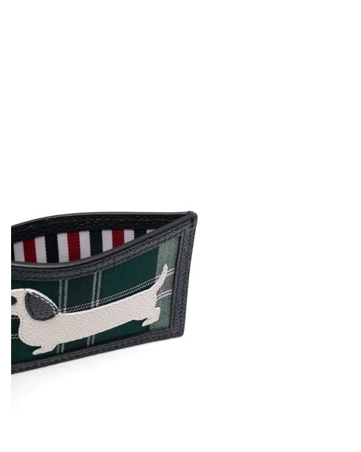 Thom Browne White Hector Check-pattern Calf Leather Cardholder for men