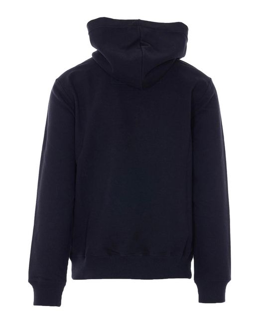 Lanvin Blue Hoodie Wigth Patch Logo On The Front for men