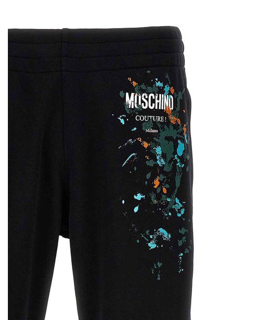 Moschino Black Logo Print Joggers for men