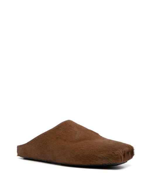 Uma Wang Brown Fur Mules