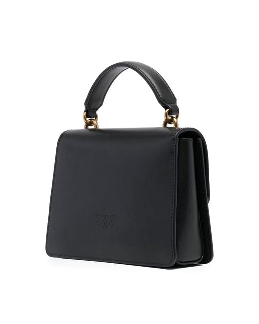 Pinko Black Love One Mini Leather Bag