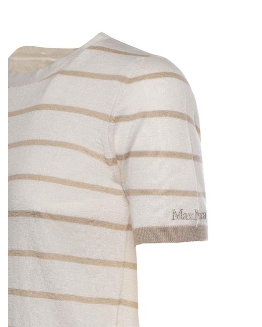Max Mara White Cashmere And Silk Sweater
