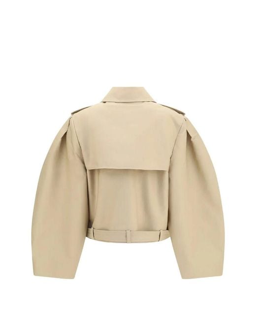 Ganni Natural Double Cotton Belted Jacket