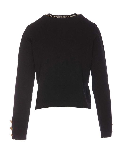 Elisabetta Franchi Black Tricot Cardigan