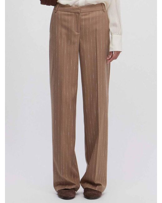 ERMANNO FIRENZE Brown Pinstriped Trousers