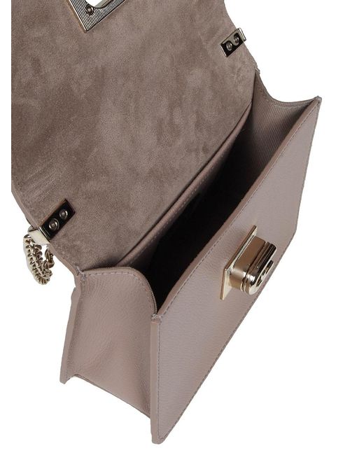 Furla Gray 1927 Leather Bag With Jewel Closure