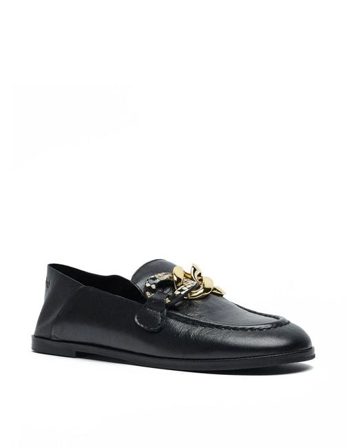 See By Chloé Black Chain Line Moccasin