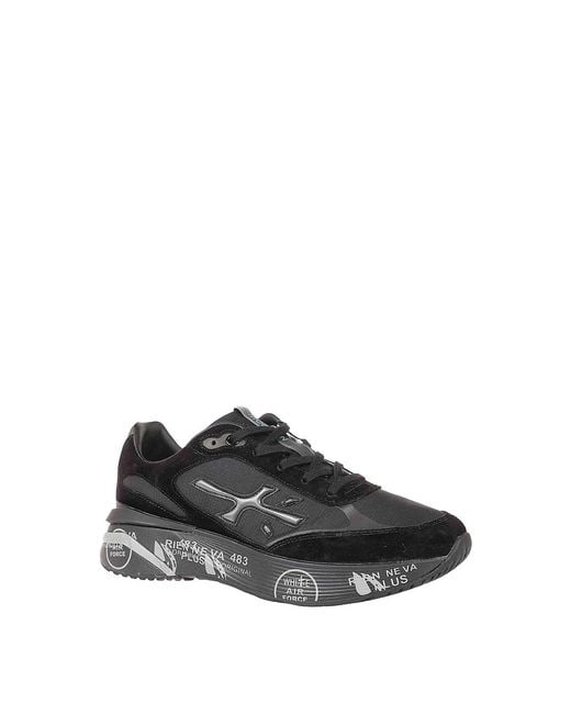 Premiata Black Leather Sneakers for men