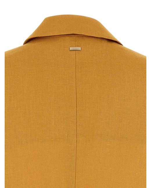Herno Yellow Linen Vest