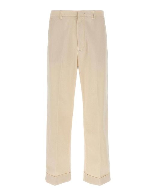 Valentino Garavani Natural Turn-Up Trousers for men