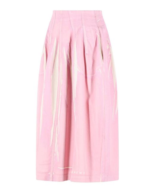 Marni Pink Cotton Skirt