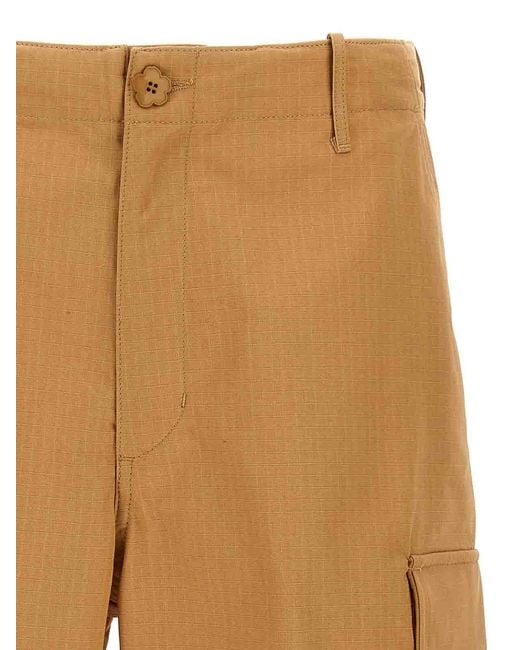 KENZO Natural Cargo Workwear Bermuda Shorts for men