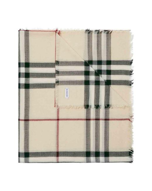 Burberry Gray Giant Check Wool Scarf