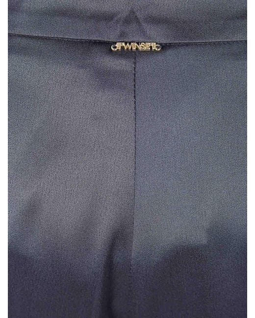 Twinset Blue Wide Leg Relaxed Trousers
