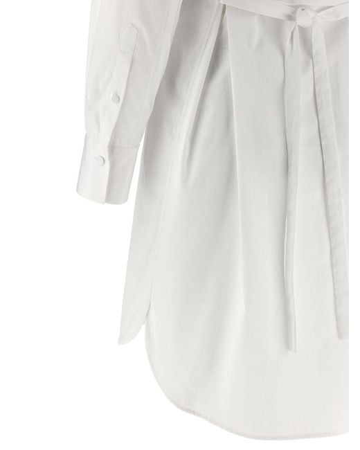 McQueen White Tuxedo Chemisier Dress