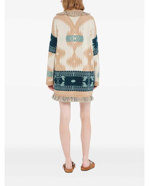 Alanui Blue Icon Jacquard Cardigan