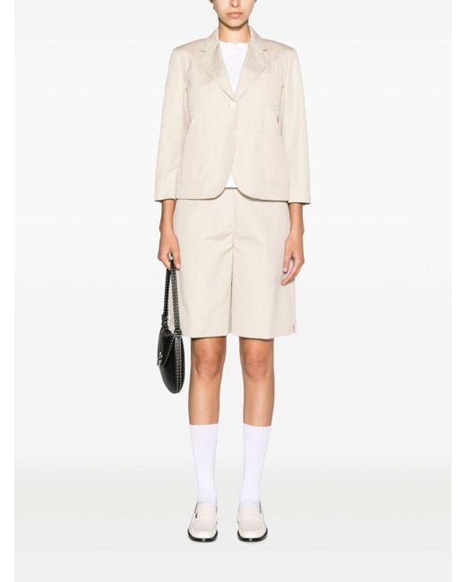 Thom Browne Natural Rounded-Collar Single-Breasted Blazer